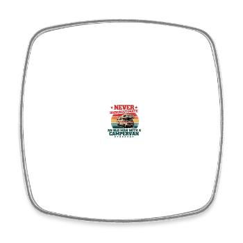 Never Underestimate And Old Man With A Campervan - Square fridge magnet - white - Front