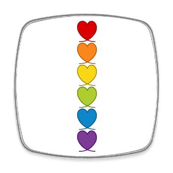 LGBTQIA+ CSD Herz Regenbogen Herzen Pride Month - Viereckiger Kühlschrankmagnet - Weiß - Vorne