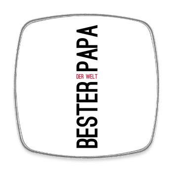 Bester Papa der Welt Geschenk - Viereckiger Kühlschrankmagnet - Weiß - Vorne