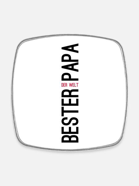 Bester Papa der Welt Geschenk - Viereckiger Kühlschrankmagnet - Weiß