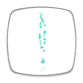 Maldives - Viereckiger Kühlschrankmagnet - Weiß - Vorne