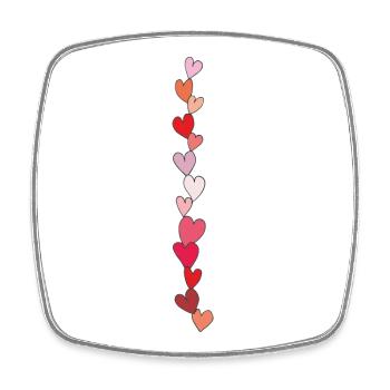 heart chain - Square fridge magnet - white - Front