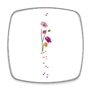 Flower tendril - Square fridge magnet - white - Front