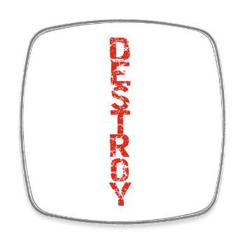 Destroy in red - Square fridge magnet - white - Front