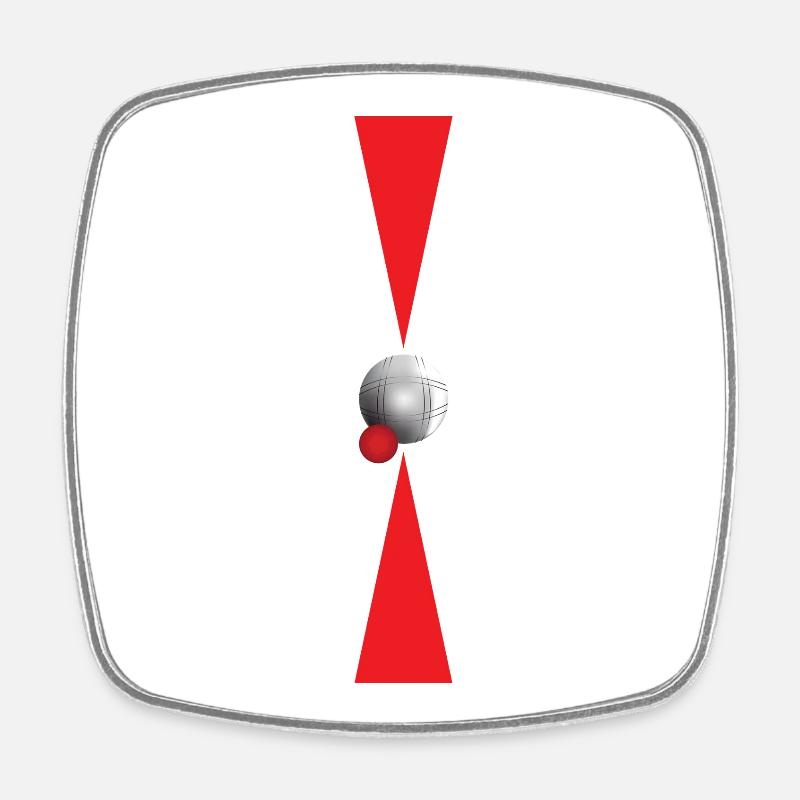 Minimalism Pétanque - Square fridge magnet - white