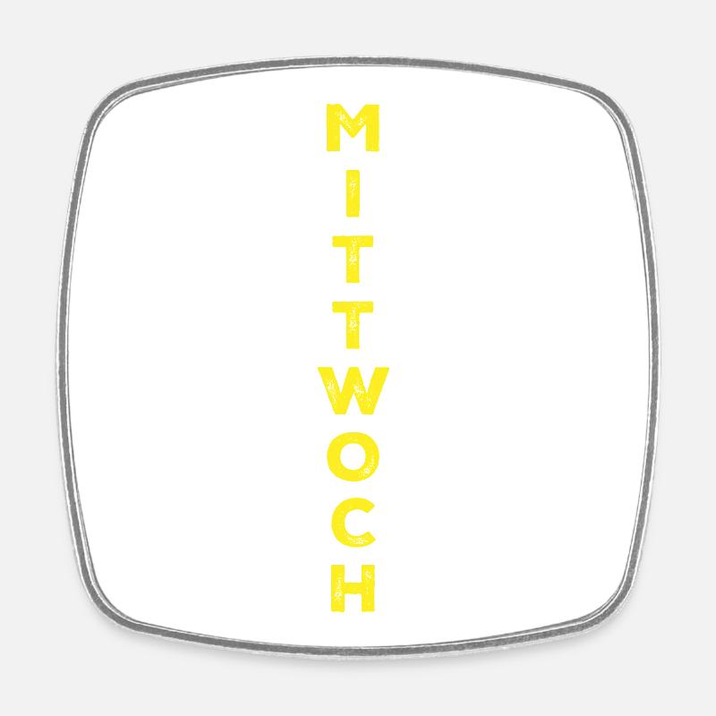 Wednesday - yellow - Square fridge magnet - white