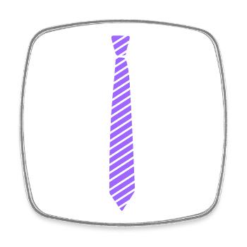 Tie - Square fridge magnet - white - Front