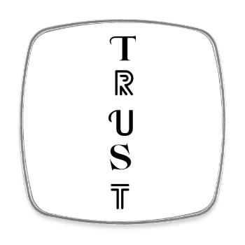TRUST – Vertraue deinem Weg - Viereckiger Kühlschrankmagnet - Weiß - Vorne