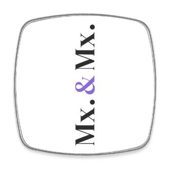 Mx. and Mx. Wedding Design in Vertical Type Stack  - Viereckiger Kühlschrankmagnet - Weiß - Vorne