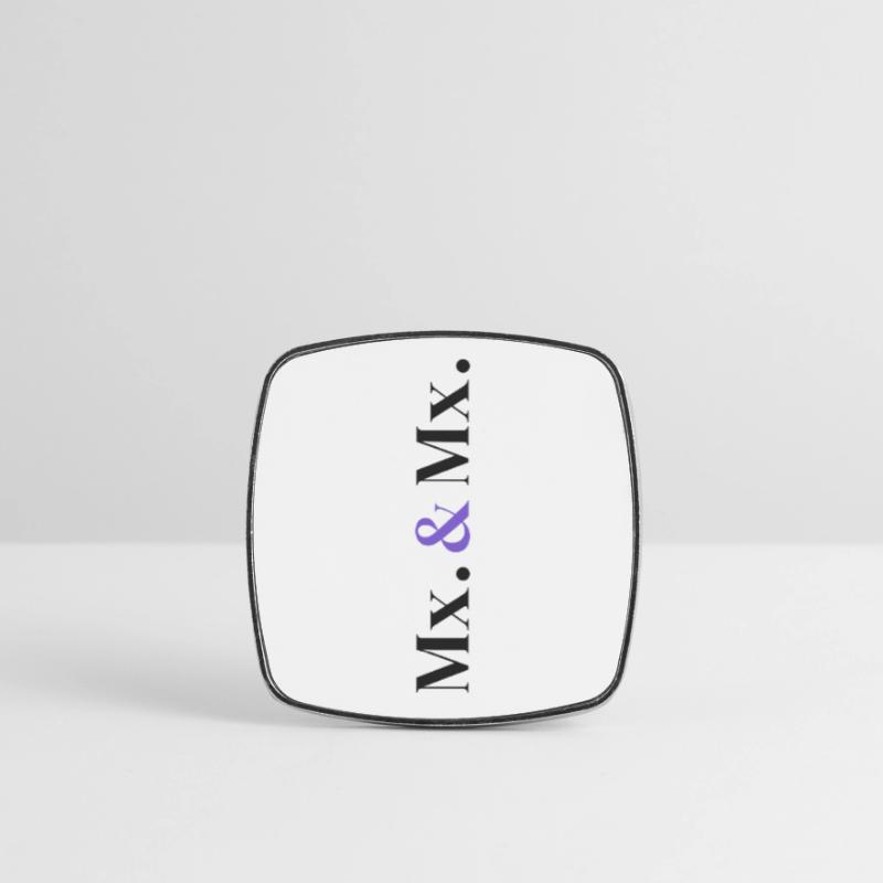 Mx. and Mx. Wedding Design in Vertical Type Stack  Viereckiger Kühlschrankmagnet