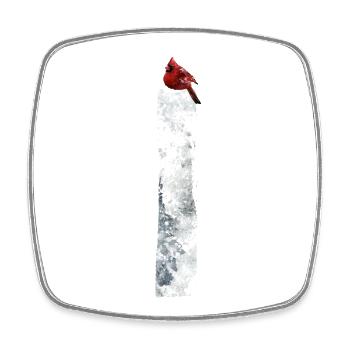 I – decorative character – winter - Square fridge magnet - white - Front