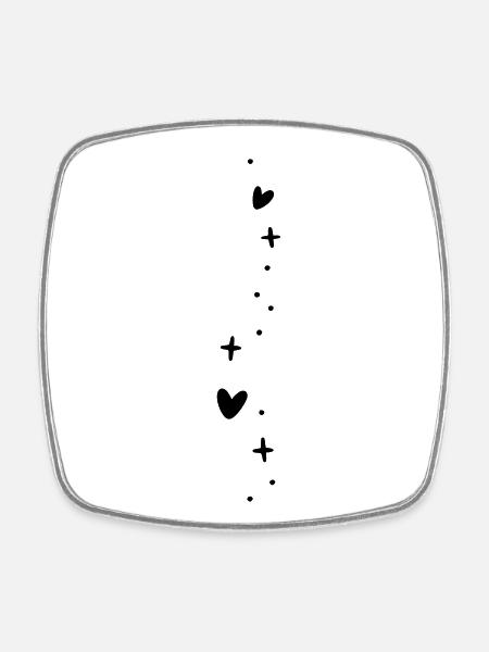 Sweet Hearts Star Decoration - Square fridge magnet - white