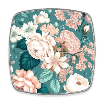 Floral Design 5 - Viereckiger Kühlschrankmagnet - Weiß - Vorne