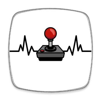 Gaming Herzschlag Controller Game - Viereckiger Kühlschrankmagnet - Weiß - Vorne