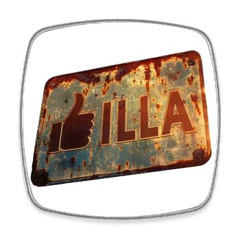 Vintage-Schild "GIlla" mit Retro-Touch - Viereckiger Kühlschrankmagnet - Weiß - Vorne