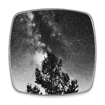 Der Kosmische Baum - Viereckiger Kühlschrankmagnet - Weiß - Vorne