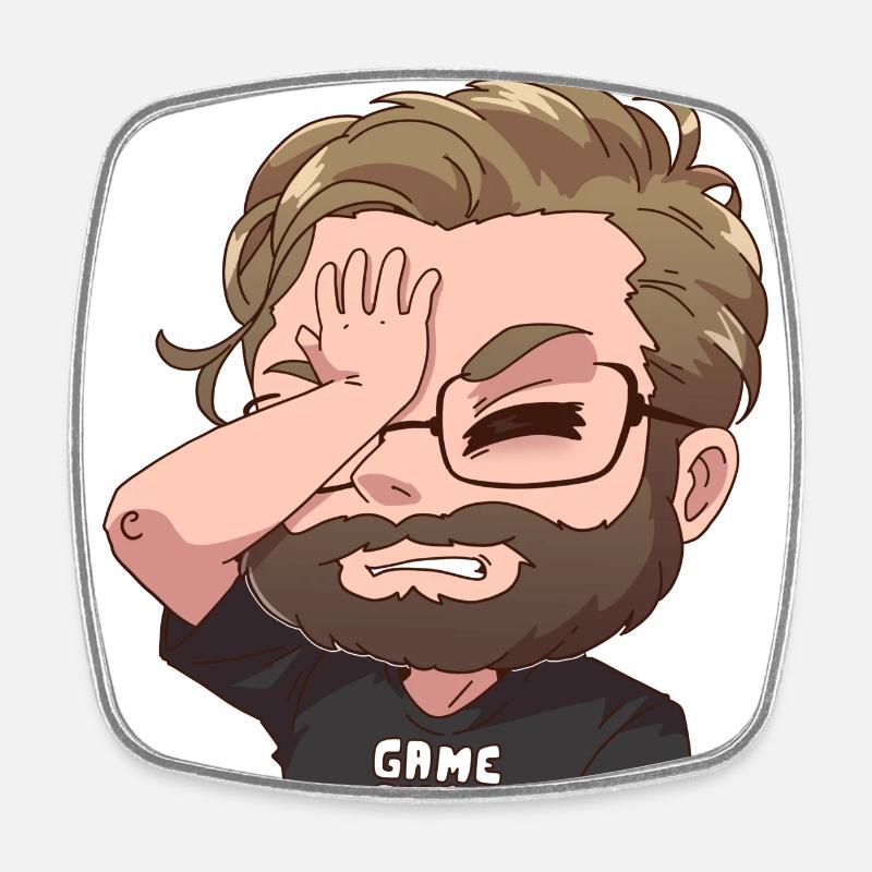 Facepalm Manny - Magnet carré - blanc