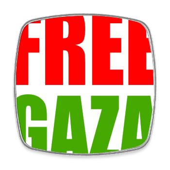 Free gaza - Viereckiger Kühlschrankmagnet - Weiß - Vorne