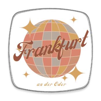Frankfurt an der Oder, Brandenburg, Retro Vintage - Viereckiger Kühlschrankmagnet - Weiß - Vorne