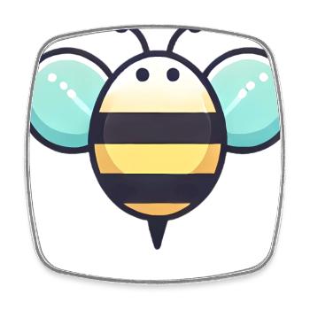 Illustration d’abeille mignonne minimaliste - Magnet carré - blanc - Devant