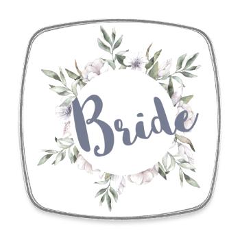Bride Greenery & Blüten Braut - Viereckiger Kühlschrankmagnet - Weiß - Vorne