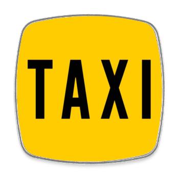 taxi - Square fridge magnet - white - Front