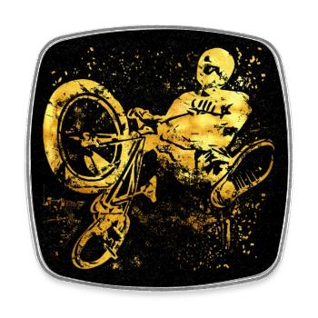 BMX Poster | BMX Poster Shop | BMX Poster kaufen - Viereckiger Kühlschrankmagnet - Weiß - Vorne