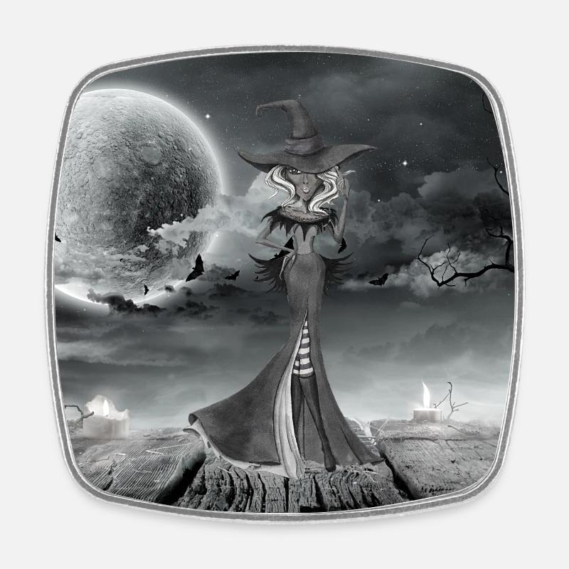 witch - Square fridge magnet - white