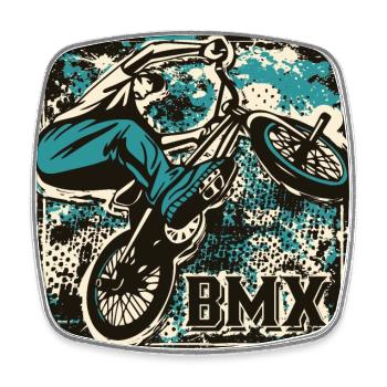 Bmx Poster | Retro Old School | Bmx Fahrrad - Viereckiger Kühlschrankmagnet - Weiß - Vorne