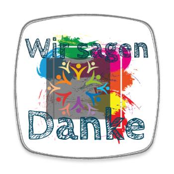 Wir sagen Danke - Viereckiger Kühlschrankmagnet - Weiß - Vorne