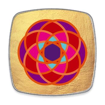 Poster Mandala Meditation Yoga Gold Dekoration om - Viereckiger Kühlschrankmagnet - Weiß - Vorne