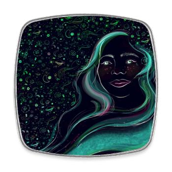 Cosmic Girl Farben - Viereckiger Kühlschrankmagnet - Weiß - Vorne