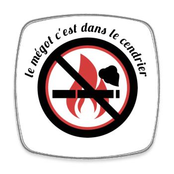 Anti incendie - Magnet carré - blanc - Devant