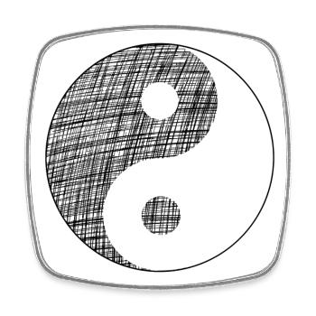 yin yang - Viereckiger Kühlschrankmagnet - Weiß - Vorne