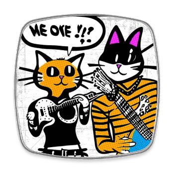 Alternative Rocking Cats - Square fridge magnet - white - Front