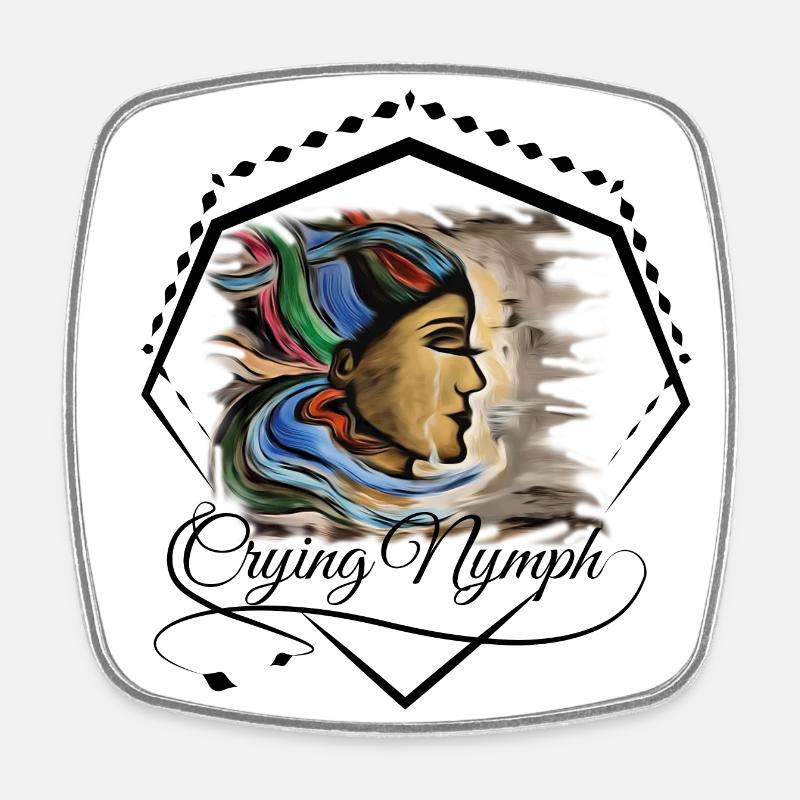 Fantasy Nymphe Regenbogenhaar - Viereckiger Kühlschrankmagnet - Weiß