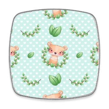 Cute Tiger Animal Pattern - Viereckiger Kühlschrankmagnet - Weiß - Vorne