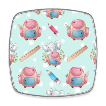 Cute Elephant Animal Pattern - Viereckiger Kühlschrankmagnet - Weiß - Vorne