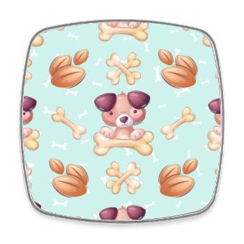 Cute Dog Animal Pattern - Viereckiger Kühlschrankmagnet - Weiß - Vorne