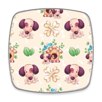 Cute Dog Animal Pattern - Viereckiger Kühlschrankmagnet - Weiß - Vorne