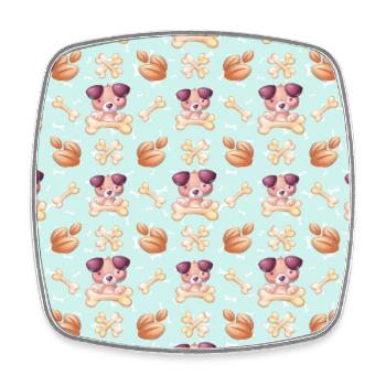 Cute Dog Animal Pattern - Viereckiger Kühlschrankmagnet - Weiß - Vorne