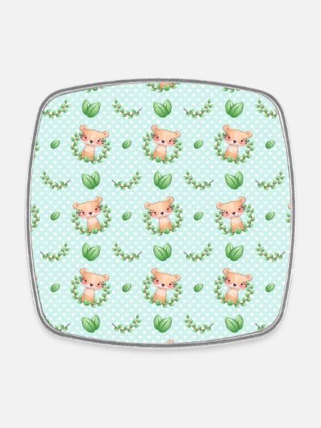Cute Tiger Animal Pattern - Viereckiger Kühlschrankmagnet - Weiß