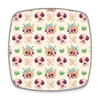 Cute Dog Animal Pattern - Viereckiger Kühlschrankmagnet - Weiß - Vorne