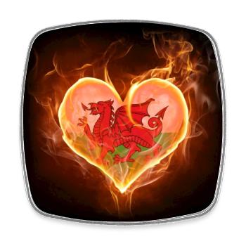 Fiery Proud Welsh - Square fridge magnet - white - Front