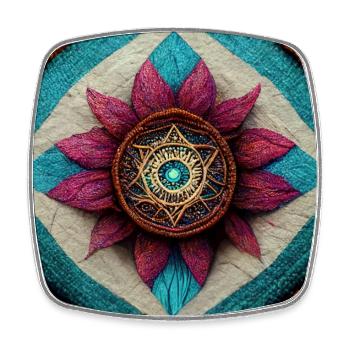 Boho Mandala Abstract - Viereckiger Kühlschrankmagnet - Weiß - Vorne