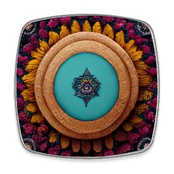 Boho Mandala Abstract - Square fridge magnet - white - Front