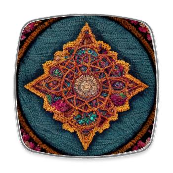 Boho Mandala Abstract - Square fridge magnet - white - Front