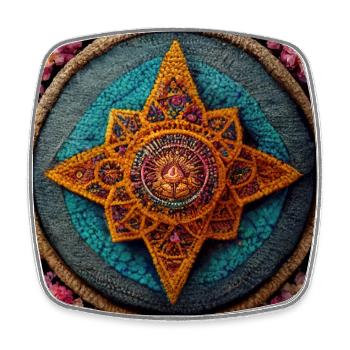 Boho Mandala Abstract - Square fridge magnet - white - Front
