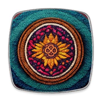 Boho Mandala Abstract - Square fridge magnet - white - Front