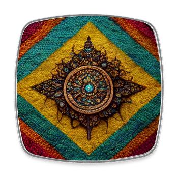 Boho Mandala Abstract - Square fridge magnet - white - Front